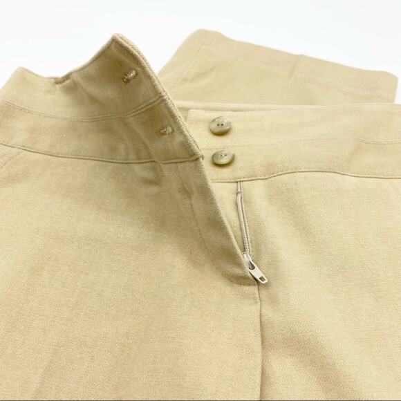 Fashionista 100% Silk Ankle Pants Mid Rise Tan Career Made In USA Women's  2‎ - Picture 6 of 11